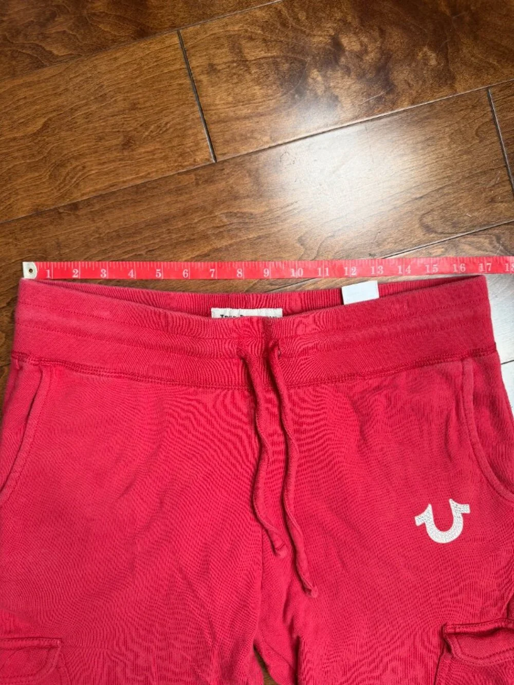 True Religion Cargo Jogger Sweatpants, Red Cotton 34x28